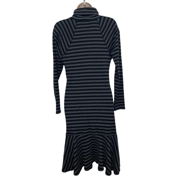 Lauren Ralph Lauren Striped Turtleneck Sweater Dress Women’s Medium Ruffle Hem - Picture 3 of 7